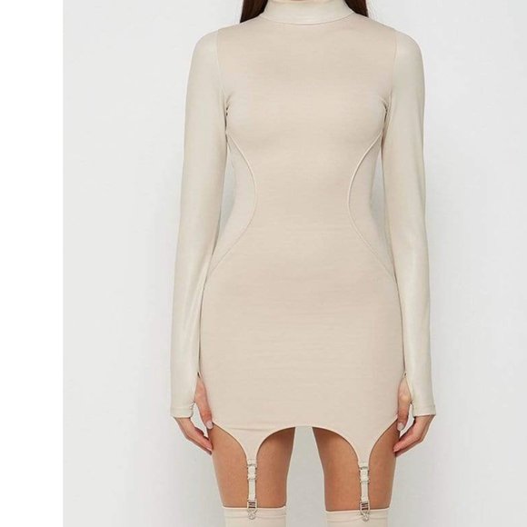 GORGEOUS VEGAN LEATHER SUSPENDER DRESS!!! - Picture 7 of 7